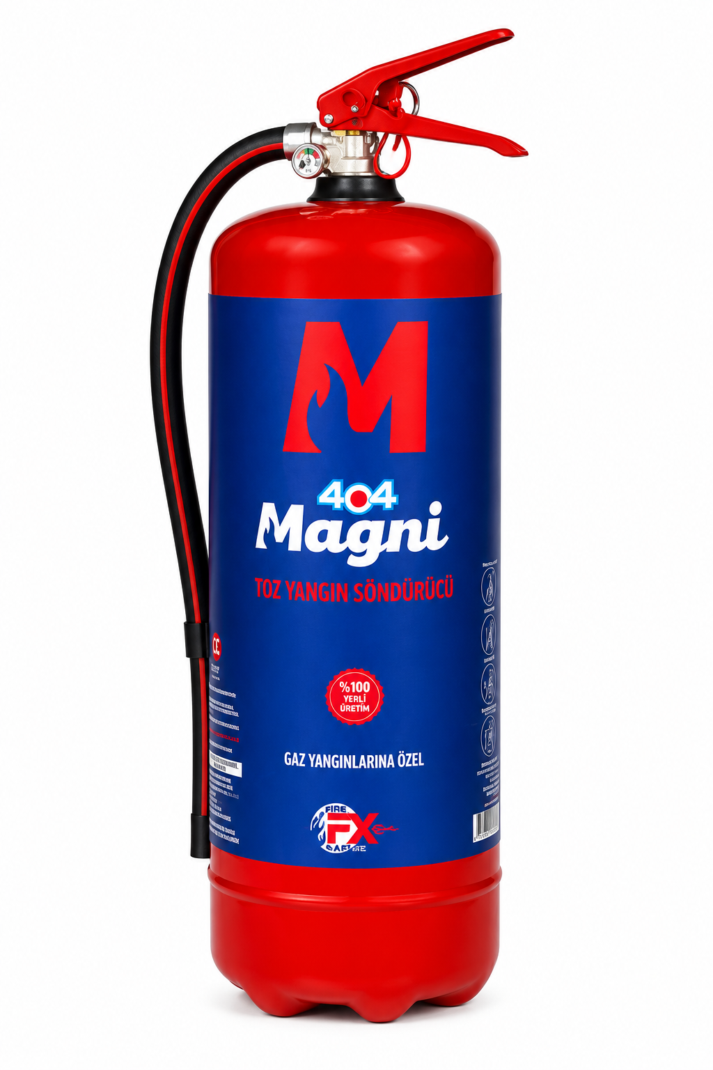404 Magni 12Kg Toz Yangın Söndürücü Tüp Gaz Yangınları İçin