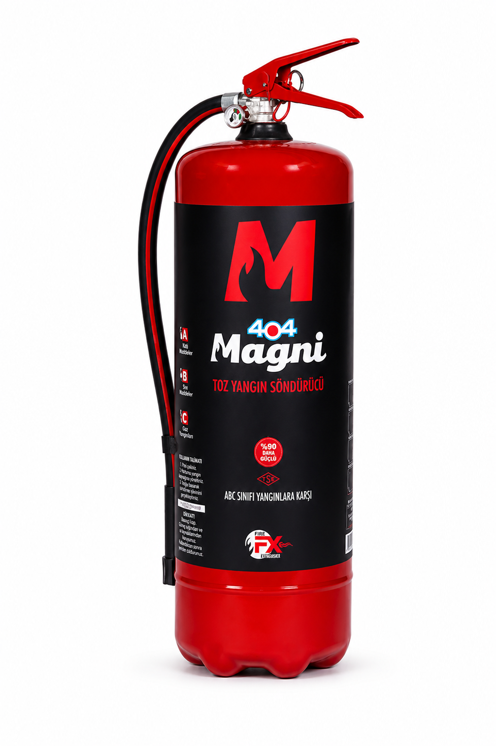 404 Magni 12Kg Toz Yangın Söndürücü Tüp Katı ve Sıvı Yangınları İçin