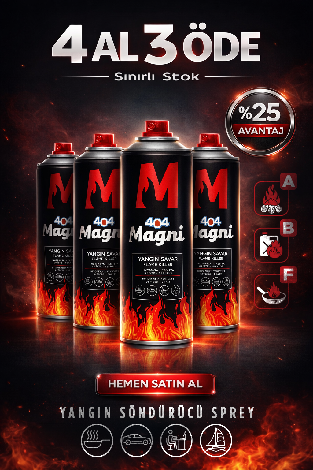 Yangın Söndürücü Sprey 500 ml