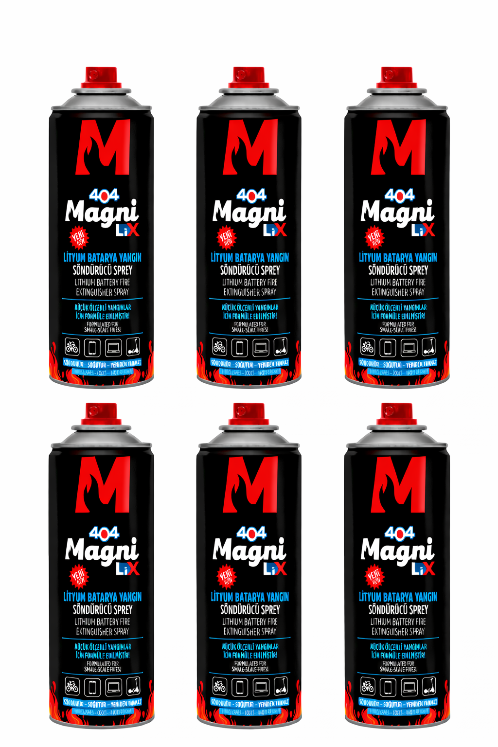 6'lı Lityum-İyon Batarya Yangın Söndürücü Sprey 500 ml