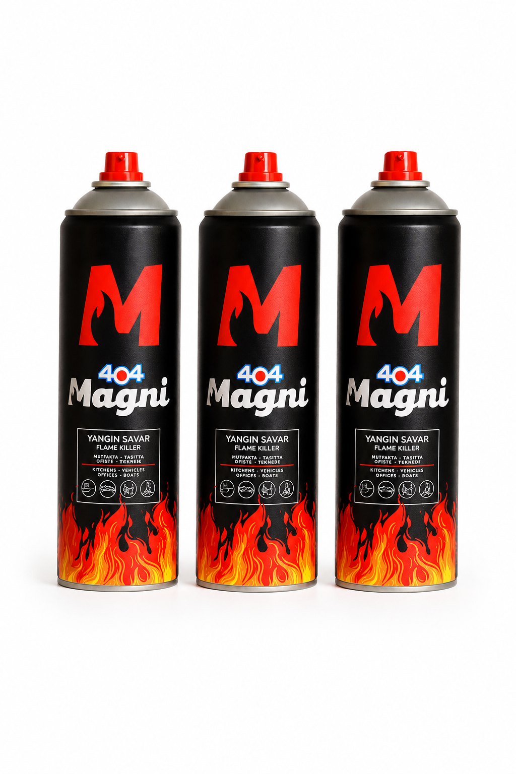 404 Magni Yangın Söndürücü Sprey 500 ml 3'lü