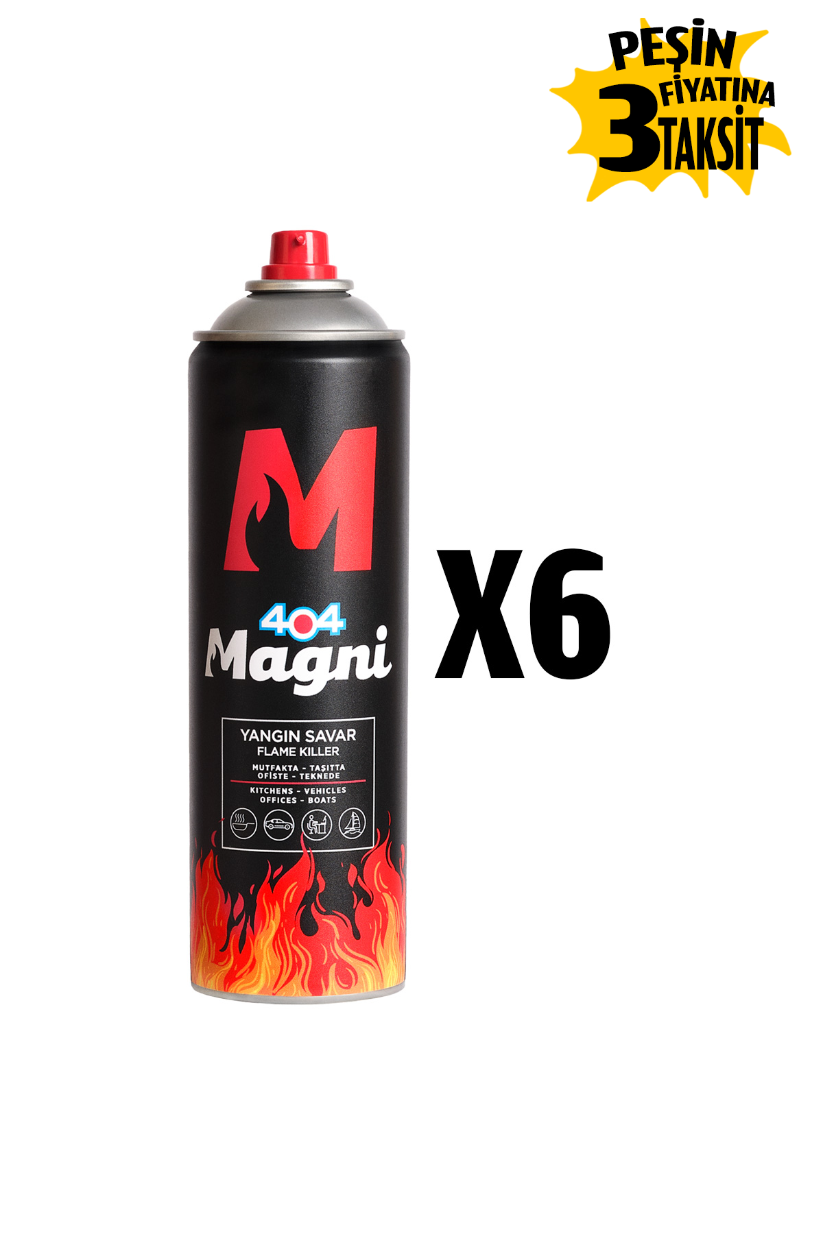 Yangın Söndürücü Sprey 500 ml 6lı